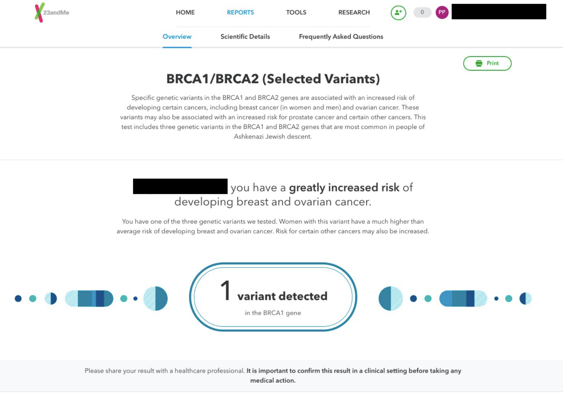 BRCA1/BRCA2 One Variant